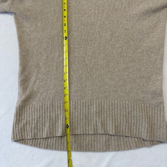 Nordstrom Womens 100% Cashmere Turtleneck Sweater Size S Beige Minimalist - Picture 12 of 13